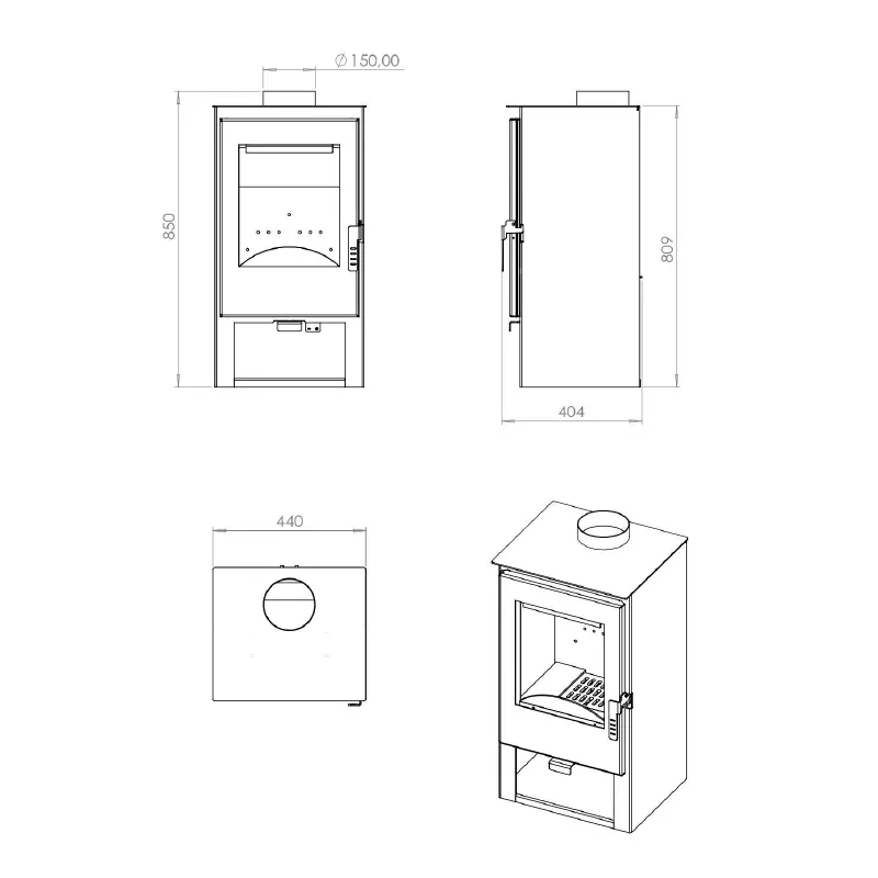 Poêle à bois Stephania - 7,5 Kw